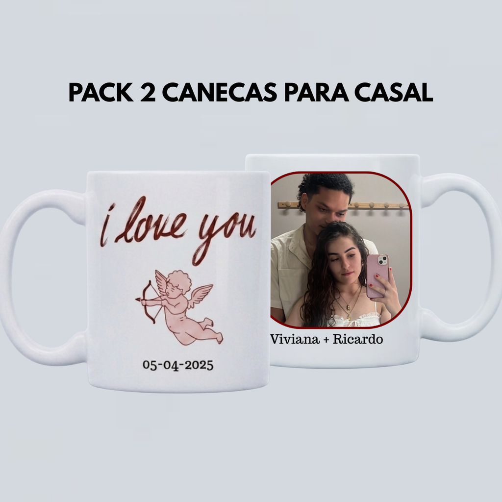 PACK 2 CANECAS - I LOVE YOU (MODELO PERSONALIZÁVEL)