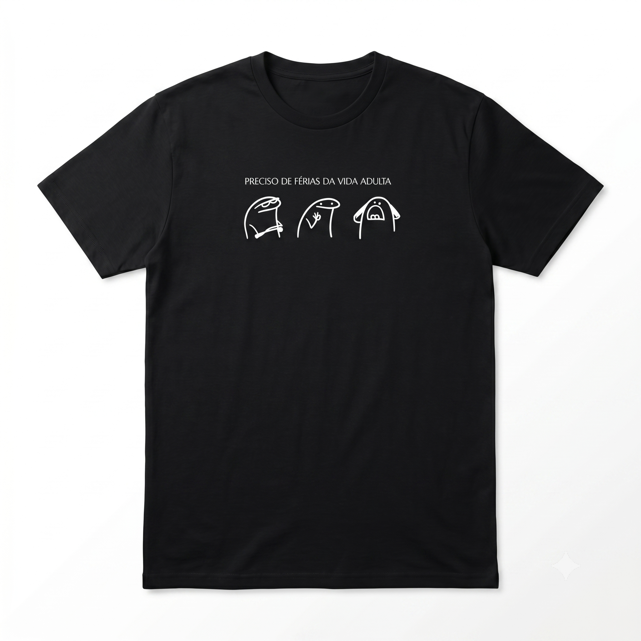 TSHIRT UNISEXO MODELO "PRECISO DE FÉRIAS DA VIDA ADULTA"
