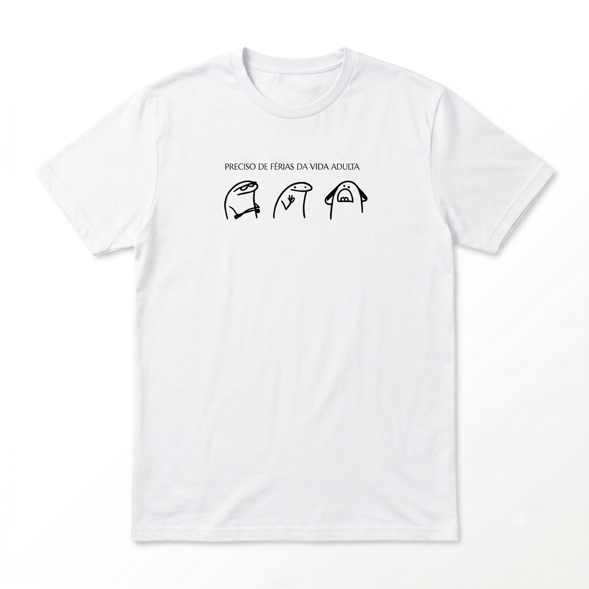TSHIRT UNISEXO MODELO "PRECISO DE FÉRIAS DA VIDA ADULTA"